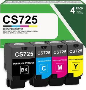 Ennovor CS720 CS725 CX725 Toner Cartridges Replacement for Lexmark 74C10K0 74C10C0 74C10M0 74C10Y0 Toner Cartridge for CS720de CS720dte CS725de CS725dte CX725de CX725dte Printer Ink 4-Pack (BK/C/M/Y)