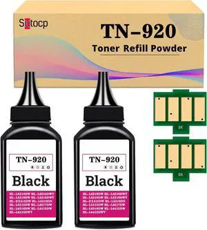 Ennovor 90g TN-920 TN920 Toner Refill Powder Chip Kit Compatible for Brother HL-L6210DW HL-L6210DWT HL-L5210DW HL-L5210DWT Printers (Including Upgraded Chip) 2 Pack