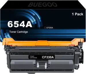 Ennovor BUEGOO CF330A 654A Black Toner Cartridge Compatible for Color Enterprise M651 M651n M651dn M651xh M680 M680z MFP M680dn Printer | 1 Black