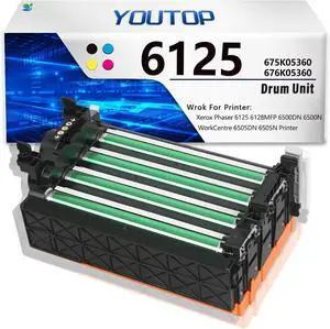Ennovor 675K05360(676K05360) Imaging Unit Replacement for Xerox 676K05360(675K05360) Drum Unit Compatible for Xerox Phaser 6125 6128MFP 6500DN 6500N WorkCentre 6505DN 6505N Printer