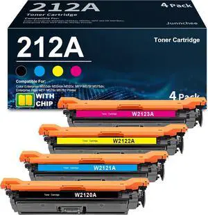 Ennovor 212A Toner Cartridges 4-Pack Replacement for HP 212A W2120A 212X W2120X Toner for Color Enterprise M554dn M555dn MFP M578dn Flow MFP M578c Printer with-Chip (Black Cyan Magenta Yellow)