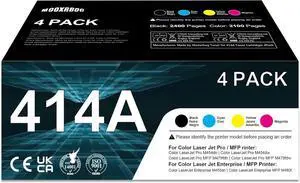 Ennovor 414A Toner Cartridges Replacement for HP 414A W2020a W2021a W2023a W2022a Compatible with Color Pro MFP M479 M479fdw M479fdn M479fdw M454dw Printer Toner with Chip(4PK-BK/C/M/Y)