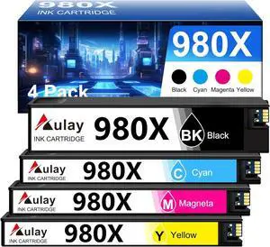 Ennovor 980x Ink Cartridge Work for HP Officejet Enterprise Color X555dn X585f X555xh Flow X585z MFP X585F X585dn Printer (Black,Cyan, Magenta,Yellow)