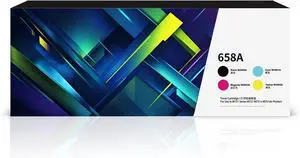 Ennovor 658A 658X High Capacity Remanufactured W2000A W2001A W2002A W2003A Toner Cartridge Replacement for HP Color Laserjet Enterprise M751 Series M751 M751n M751dn Printers (4 Pack 1BK/1C/1M/1Y)