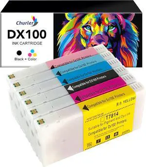 Ennovor DX 100 Ink Cartridge 200 ML Remanufactured lnk Cartridge Replacement for Fujifilm Frontier-S DX100 Printer 6PK(Black,Cyan,Magenta,Yellow,Pink, Skybule)