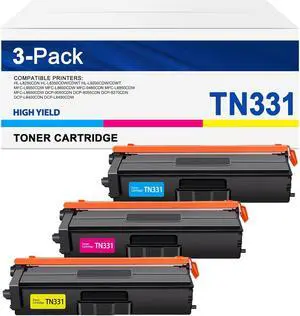 Ennovor TN-331 TN331 Toner Cartridges 3 Pack: Replacement for Brother TN-331 TN336 Toner Compatible with HL-L8250CDN, HL-L8350CDW, MFC-L8600CDW, MFC-L8850CDW (1 Cyan, 1 Magenta, 1 Yellow)