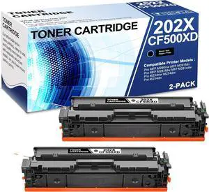Ennovor 2 Pack 202X CF500XD Black Toner Cartridge with Chip 202X CF500XD Compatible CF500X Replacement for HP Pro MFP M280nw MFP M281fdn MFP M281fdw MFP M281cdw M254nw M254dw M254dn Printer