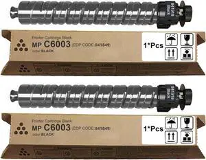 Ennovor MPC6003 Black Toner Cartridge Compatible for 841849 Toner Cartridge Replacement for Ricoh MP C4503 MP C4504 C4504ex MP C5503 MP C5504 MP C6003 MP C6004 C6004ex Printers (2-Pack)