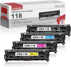 Ennovor 118 Toner Cartridge Set - 1Black/1Cyan/1Magenta/1Yellow CRG 118 Replacement for Canon 118 CRG118 Toner Cartridge for Imageclass MF726Cdw MF8350Cdn MF8380Cdw MF8580Cdw MF729cdw Printer