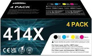 Ennovor 414X Toner Cartridges Replacement for HP 414X W2020x W2021x W2023x W2022x Compatible with Color Pro MFP M479 M479fdw M479fdn M479fdw M454dw Printer Toner with Chip(4PK-BK/C/M/Y)