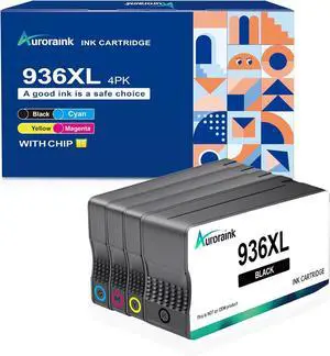 Ennovor 936 Ink Cartridges Combo Pack with Chip Compatible with HP 936e 936xl Ink cartridges for HP OfficeJet Pro 9110b, 9120b, 9130b OfficeJet Pro Wide Format 9720/9730 Printer (4 Pack BK/C/Y/M)