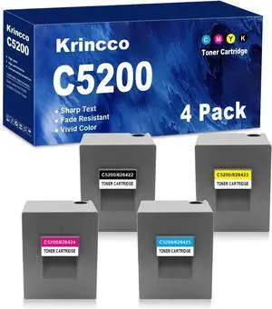 Ennovor Pro C5200 High Yield Toner Cartridge Extra High Capacity 828422 828423 828424 828425 Replacement for Ricoh Savin Lanier Pro C5200 C5200S C5210S Printer Toner (Black Cyan Magenta Yellow,4PK)
