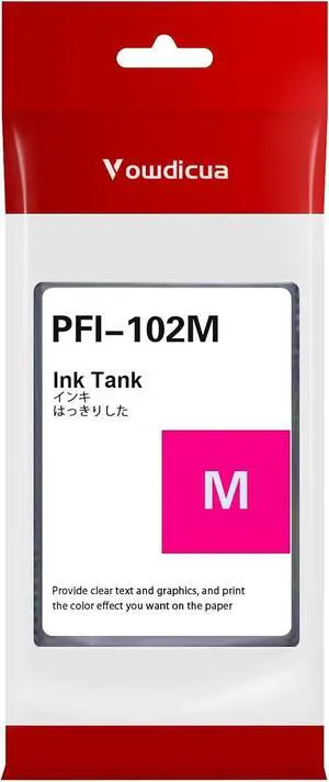 Ennovor PFI-102 Ink 1PK(Magenta) Compatible PFI-102 Ink Cartridge Replacement for Canon IPF500 IPF600 IPF605 IPF700 Printer