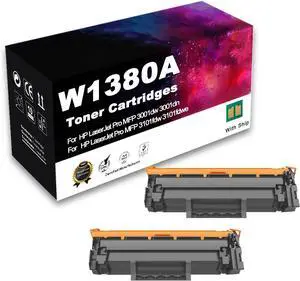 Ennovor Compatible Toner Cartridge Replacement for HP W1380, 4000 Pages High Capacity Work with Laserjet Pro MFP 3001dw 3001dn MFP 3101fdw 3101fdwe Printer,2 K-1 Pack