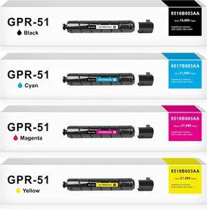 Ennovor Remanufactured GPR-51 GPR51 Toner Cartridge Replacement for Canon 8516B003AA 8517B003AA 8518B003AA 8519B003AA for Canon ImageRunner Advance C250 C250if C350 C350if Printer (4-Pack)