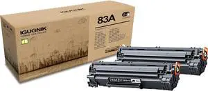 Ennovor 2-Pack 83A CF283AD High Yield Black Toner Cartridge(with chip), Replacement for HP 83A CF283AD for Pro M201n (CF455A) M201dw (CF456A) MFP M225dn (CF484A) M225dw (CF485A) M125a (CZ172A) Printer