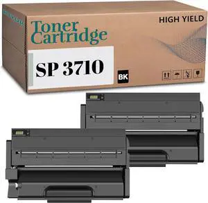 Ennovor Compatible SP3710 408284 Black Toner Cartridge Replacement for Ricoh SP 3710SF SP 3710DN Printer(7000 Pages) (2Pack Black)