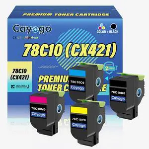 Ennovor 78C10 Toner Cartridge Remanufactured 78C10K0 78C10C0 78C10M0 78C10Y0 Toner for Lexmark CS421dn CS521dn CS622de CX421adn CX622ade CS421 CS521 CS622 CX421 CX522 CX622 CX625 (High-Yield, 4 Pack)