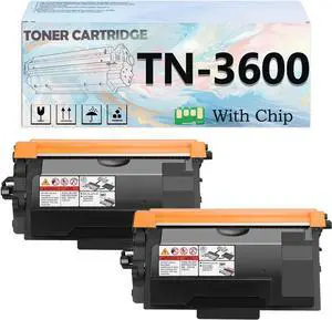 Ennovor TN-3600 TN3600 Toner Cartridges Compatible for Brother DCP-L5510DW MFC-L5710DN MFC-L5710DW MFC-L5715DN MFC-L6710DW MFC-L6910DN MFC-L6915DN MFC-EX910 Printers 2 pcs