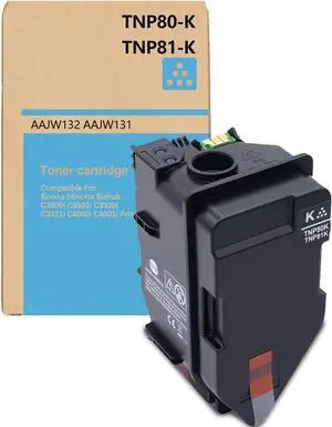 Ennovor TNP80 TNP81 TNP-80 TNP-81 Black Toner Cartridge (AAJW132 | AAJW131) Replacement for Konica Minolta Bizhub C3300i C3301i C3320i C3321i C4000i C4001i Printers