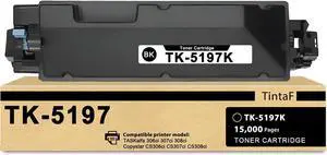 Ennovor Compatible TK-5197 TK5197 Toner Cartridge Black 1-Pack Replacement for Kyocera TK-5197K TK5197K Toner Cartridge for TASKalfa 306ci 307ci 308ci Copystar CS306ci CS307ci CS 308ci Printer