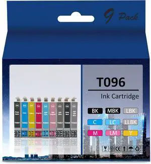 Ennovor CULater T0961 T0962 T0963 T0964 T0965 T0966 T0967 T0968 T0969 Remanufactured Ink Cartridge Replacement for T096 96 T096120-T096920 Ink for Stylus Photo R2880 Printer (9 Pack)