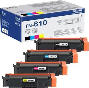 Ennovor TN810 TN-810 Toner Cartridge 4 Pack Replacement for Brother TN810 TN-810 TN810XL TN-810XL for MFC-L9610CDN HL-L9430CDN HL-L9410CDN (TN810 BKCMY)