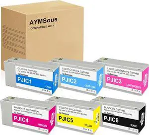 Ennovor Compatible PP-100 PJIC1 PJIC2 PJIC3 PJIC4 PJIC5 PJIC6 Pigment Ink Cartridge for EPN PP-50 PP-100 PP-50BD PP-100N Printer (Black, Cyan, Magenta, Yellow, Light Cyan, Light Magenta /6-Pack)