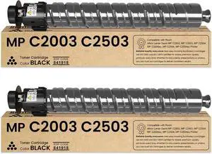Ennovor MP C2003 MP C2503 Toner Cartridge 841918 Toner Replacement for Ricoh Aficio Lanier Savin MP C2003 C2503 C2004 C2504 Printer Ink Black 2-Pack