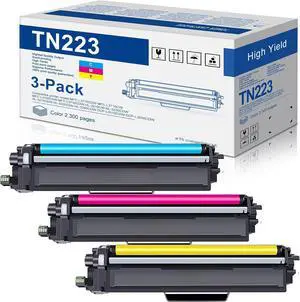Ennovor 3 Pack TN-223 TN223 C/M/Y Toner Cartridge Compatible TN223 TN223C TN223M TN223Y Toner Cartridge Set Replacement for Brother MFC-L3770CDW MFC-L3710CW MFC-L3750CDW HL-3230CDW HL-3290CDW Printer