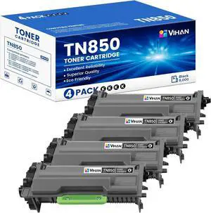 Ennovor TN850 TN-850 Black High Yield Toner Cartridge 4 Pack Replacement for Brother TN850 TN850BK Toner HL-L6200DW MFC-L5850DW MFC-L5900DW MFC-L5700DW Printer Ink