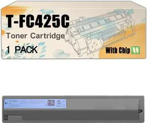 Ennovor T-FC425C TFC425C Toner Cartridge Compatible BK/C/M/Y Replacement for Toshiba E-Studio 2020AC 2520AC 2525AC 3025AC 3525AC 3525ACG 4525AC 4525ACG 5525AC Printer Cyan*1