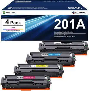 Ennovor 201A Toner Cartridges 4 Pack Replacement for HP 201A CF400A CF401A CF402A CF403A Color Pro M252dw MFP M277c6 M277dw Printer Ink Cartridge, CF400AQ1 (1Black/1Cyan/1Yellow/1Magenta)