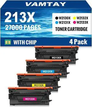 Ennovor Remanufactured 213X High Capacity Toner Cartridge Replacement for 213 X 213A 213Y W2130X W2131X W2132X W2133X for HP 5700 6700 6701 MFP 5800 MFP 6800 MFP 6801 Printer (4 Pack)