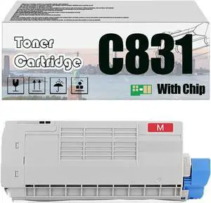 Ennovor C831 44844508 44844507 44844506 44844505 Toner Cartridge, Compatible for OKI C811dn C822dn C831dn C841dn Printers  High Print Volume with Chip Magenta*1