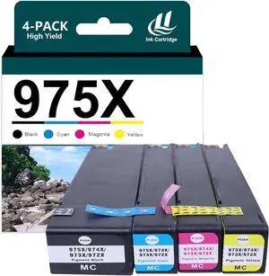 Ennovor Compatible for HP 975X Ink Cartridge Combo Pack Replacement for 975X Cartridges Fit for HP PageWide 77dn 452dw 452dn 477dn 477dw 552dw 577z 577dw Managed P55250dw P57750dw Printers