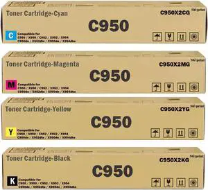 Ennovor C950X2KG C950X2CG C950X2MG C950X2YG Toner Cartridge Replacement for C950 X950 C952 X952 X954 C950de X952dte X950de X954dhe Printers 32,000 Pages