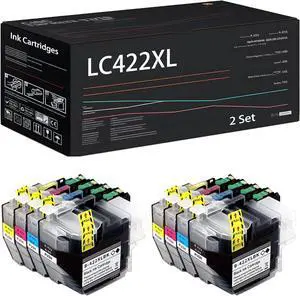 Ennovor LC422XL Ink Cartridges Compatible for Brother MFC-J5340DW MFC-J5345DW MFC-J5740DW MFC-J6540DW MFC-J6940DW Printer, with Chip, High Yield 4450 Pages, High-Definition Printing (2 Set)