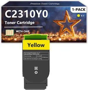 Ennovor C2310K0 C2310C0 C2310M0 C2310Y0 Toner Cartridges Compatible for Lexmark C2325 C2425 C2535 MC2325 MC2425 MC2535 MC2640 Printers, 1 Yellow