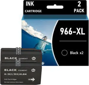 Ennovor Ink 966XL Replacement for HP 966XL Ink Cartridge for HP OfficeJet Pro 9020 9025 9010 9015 9018 9020 9025 9026 9027 9028 9029 902X 9012A110 Printer,Black X2