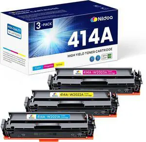 Ennovor 414A Toner Cartridges 3 Pack with Chip Replacement for HP 414A Cyan Yellow Magenta Color Enterprise M455dn MFP M480f; Color Pro M454dn M454dw MFP M479fdn M479fdw Printer