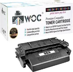 Ennovor WOC Remanufactured Toner Cartridge Replacement for HP 92298A (98A) (Black) for Use in Laserjet 4 / 5