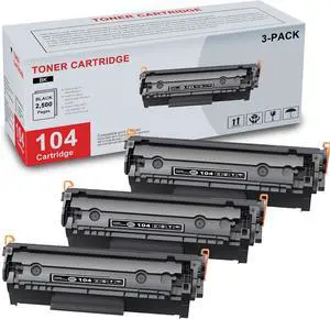 Ennovor 3-Pack 104 0263B001 Black Toner Cartridge Compatible CRG104 104 Replacement for Canon imageCLASS D420 D480 MF4150d MF4270dn MF4350d MF4370dn MF4690 FAXPHONE L120 L90 Printer