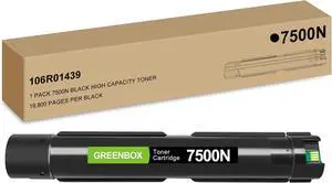Ennovor GREENBOX Remanufactured 7500 Black Toner Cartridge Replacement for Xerox 7500 106R01439 for Phaser 7500 7500N 7500DN 7500V 7500DNZ 7500YDN 7500DT 7500YD 7500YDX 7500DX (1 Pack)