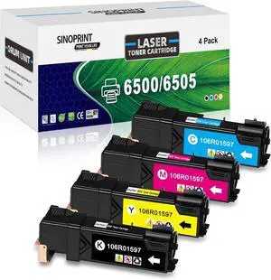 Ennovor Phaser 6500 WorkCentre 6505 Toner Cartridges Replacement for 106R01594 106R01595 106R01596 106R01597 for Xerox Phaser 6500 6500N 6500DN WorkCentre 6505 Printer (4 Packs Color)