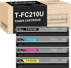 Ennovor T-FC210U High Yield Toner 4-Pack T-FC210U-K T-FC210U-C T-FC210U-M T-FC210U-Y Toner Cartridge Compatible for Toshiba T-FC210U for E-Studio 2010AC 2510AC Printer Toner