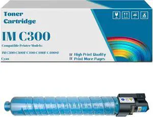 Ennovor IMC300 IMC400 Compatible Toner Cartridges Replacement for Ricoh 842378 842379 842380 842381 Use for IM C300 C300F C400 C400F C400SF Printer (Cyan)