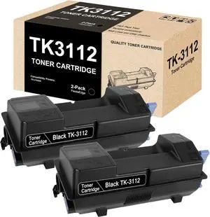 Ennovor TK-3112 TK3112 Black Toner Cartridge 2-Pack Compatible for Kyocera K-3112 Toner for FS-4100DN Printer Cartridge, 15,500 Pages
