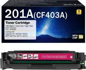 Ennovor 201A Toner Cartridges Compatible for HP 201A CF400A CF401A CF403A CF402A 201X Toner Cartridge Work for HP Color Laserjet Pro M252dw M252n MFP M277dw M277n M274n Prin Magenta CF403A