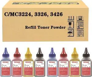 Ennovor Compatible Toner Cartridge Refill Toner Powder for Lexmark C3224dw C3326dw C3426dw MC3224adwe MC3224dwe MC3224i MC3326adwe MC3326i MC3426adw MC3426i Printer 8Pack